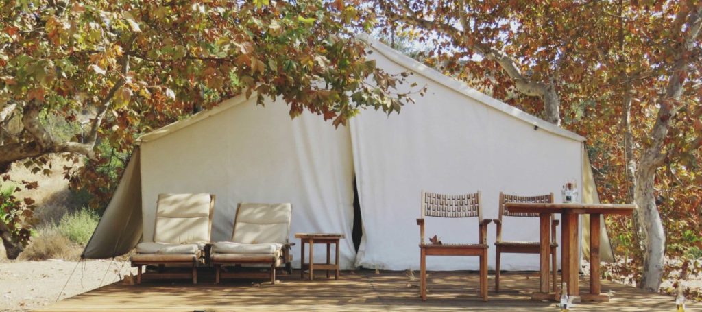 tented camp in Valle de Guadalupe Baja Mexico