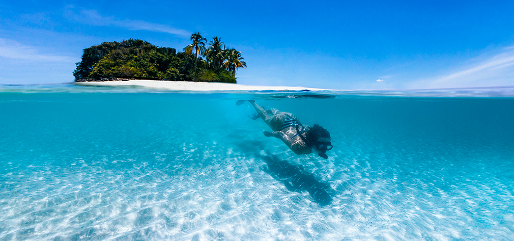 Snorkeling off the island